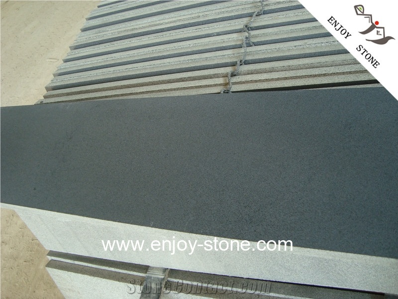 Grey Basalt Light Tile Flooring Mitre Joint