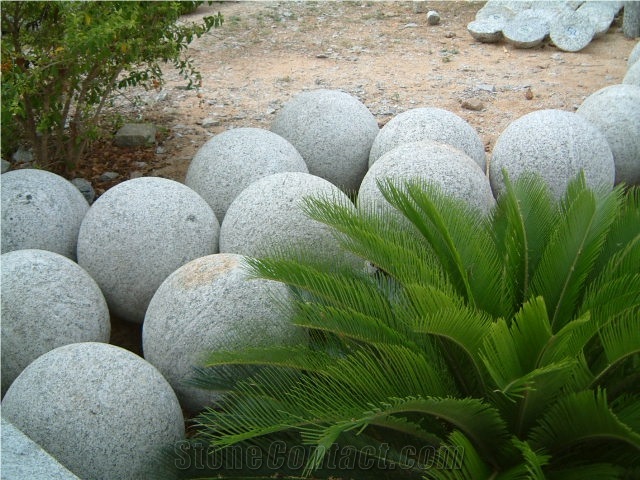 Sparkle Grey Granite Landscaping Stones, Cobble Stone
