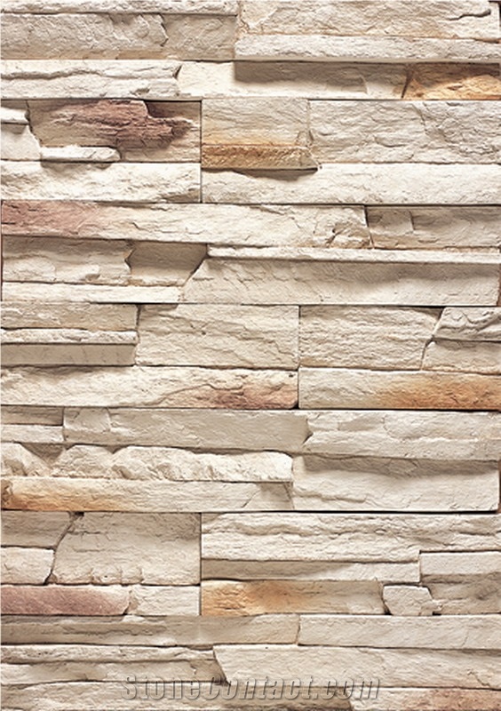 Stacked Beige Cultured Sandstone For Wall