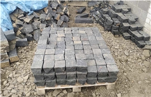 Black Basalt Paving Stone, Ivano Dolynske Basalt Cube Stone