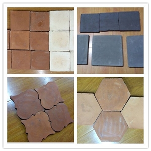 Black Handmade Terracotta Tiles, Grey Flooring Tiles