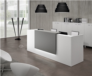 High Glossy White Hospital Faux Marble Nurse Station Counter