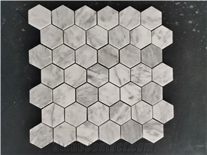 White Marble Hexagon Polished Mosaic For Kitchen;Bathroom