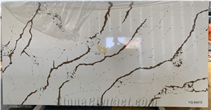 Elegant Calacatta Gold Quartz Slab for Bathroom Vanity Top