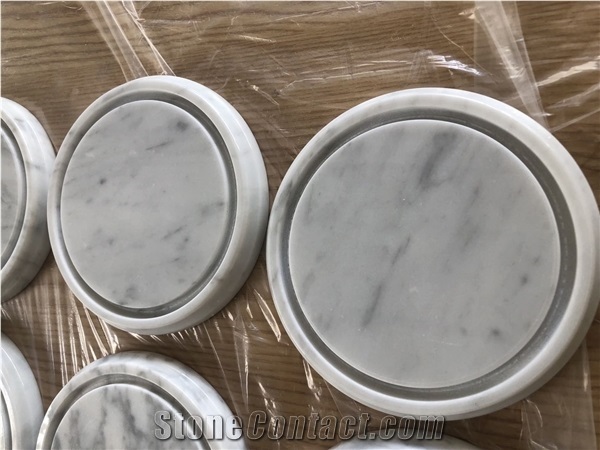 Carrara White Marble Home Stone Candle Holders