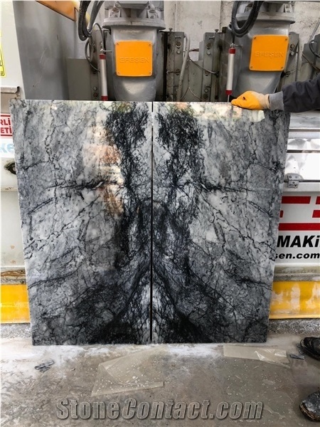 Grey Marble Tiles Bookmatch