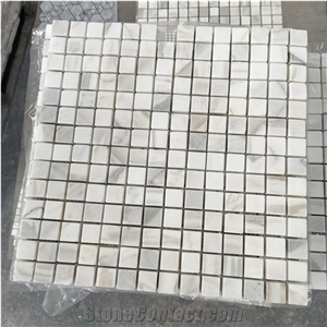 Calacatta Gold Marble 1" Square Mosaic Tile