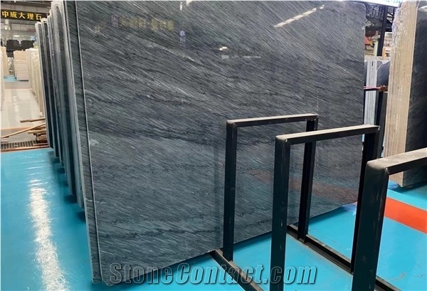 Blue Grey Marble Stone Polished Slab Floor Tile