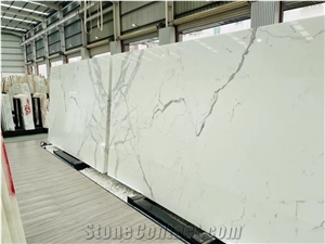 Calacatta Carrara White Marble Stone Polished Slabs Tiles