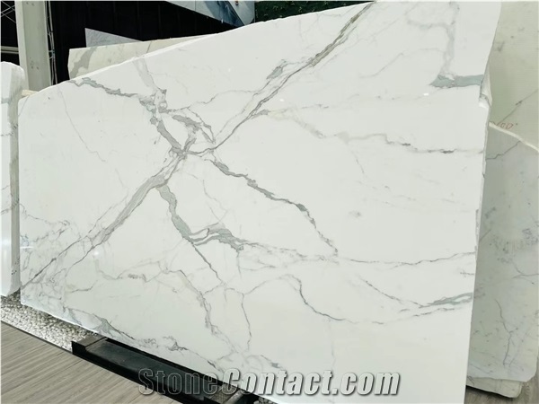 Calacatta Carrara White Marble Stone Slabs Tiles for Project