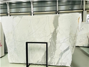Calcatta Carrara Italy White Marble Stone Slabs Wall Tiles