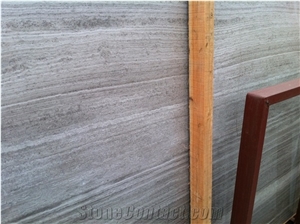 China Grey Wood Grain Marble Slab Tile Wall Floor Project