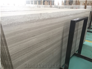 China White Marble Wooden Veins Wall Slabs Cut to Size