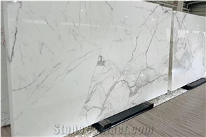 Italy White Marble Carrara Calacatta Stone Slabs Tiles
