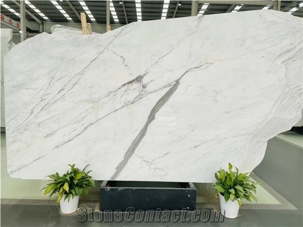 Italy White Marble Stone Calcatta Polished Slabs Wall Tiles