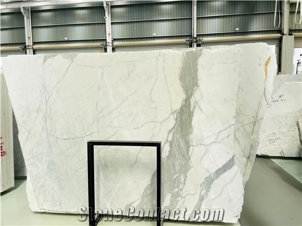 Italy White Marble Stone Calcatta Polished Slabs Wall Tiles