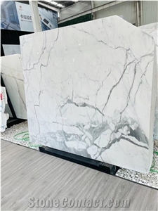 Quality Italy White Marble Calacatta Carrara Stone Slab Tile