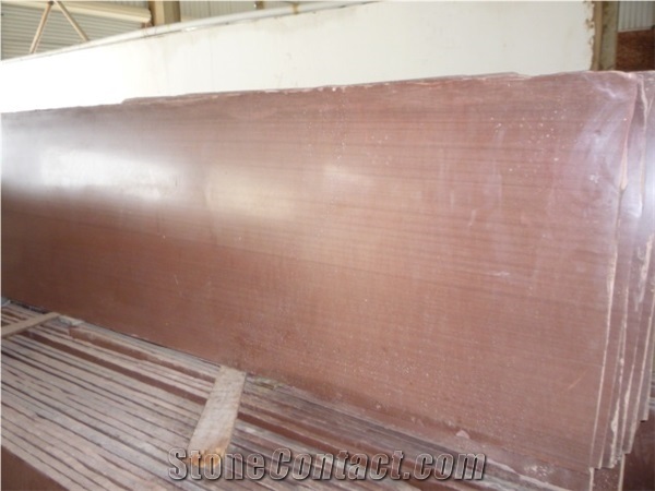 Red Wood Grain Marble Slab Tile Wall Floor Project