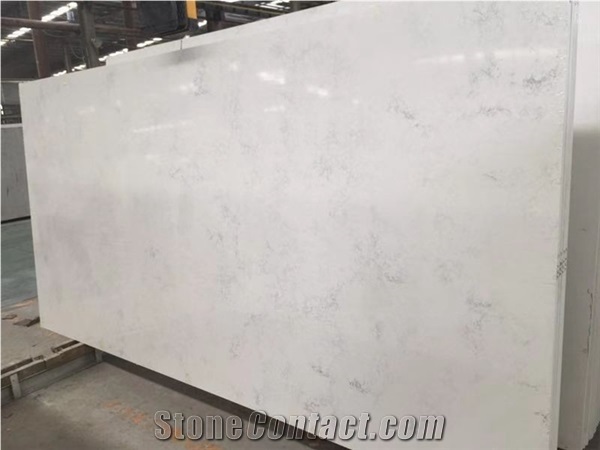 Popular White Marble Look Quartz Stone Slabs