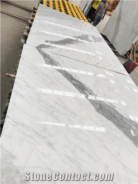 White Calacatta Carrara Premium Quality Stone Slab Tile