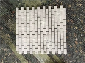 White Marble Mosaic Tile Backsplash Kitchen Wall Interior