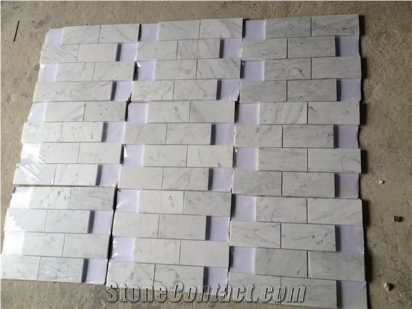 White Marble Pattern Mosaic Tile Backsplash Bathroom Kitchen