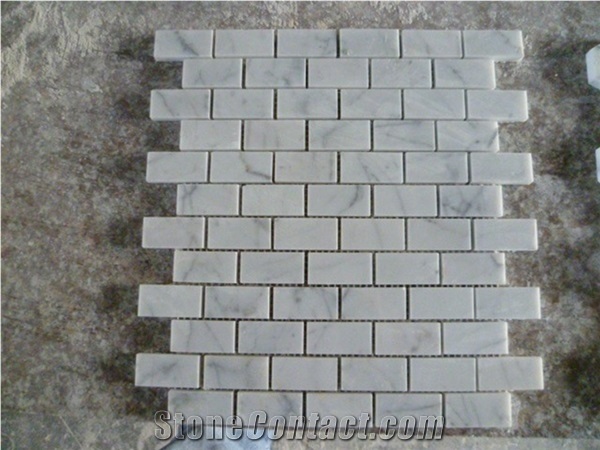 White Natural Marble Backsplash Mosaic Kitchen Tile