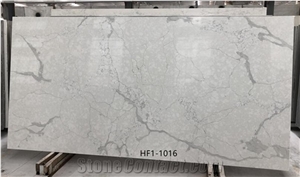 White Marble Look Popular Quartz Stone Polished Slabs