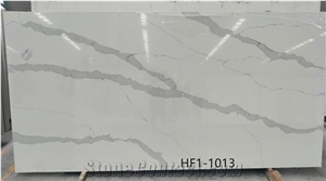 White Stone Quartz Slabs Popular Natural Marble Look