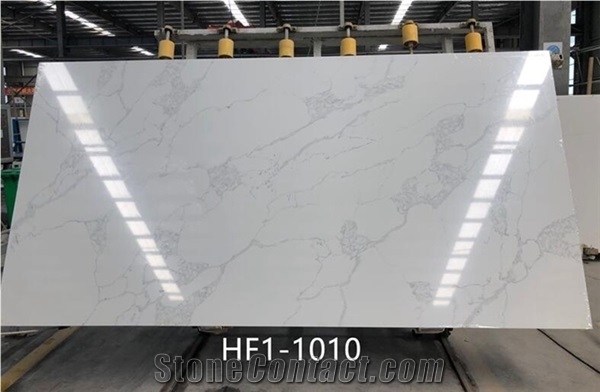 White Stone Quartz Calacatta Carrara Floor Wall Kitchen Slab