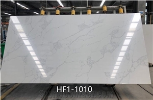 White Stone Quartz Calacatta Carrara Floor Wall Kitchen Slab