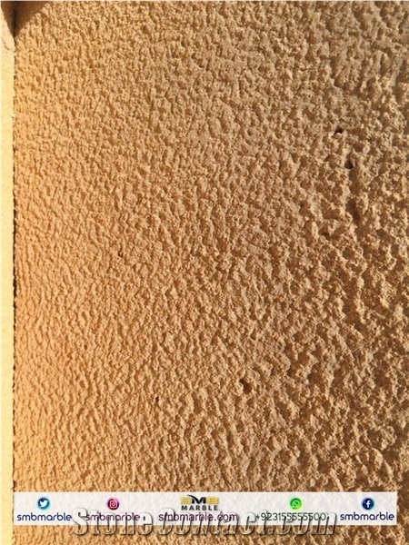 Bush Hammered Sandstone Tiles for Wall Cladding - Sandstone