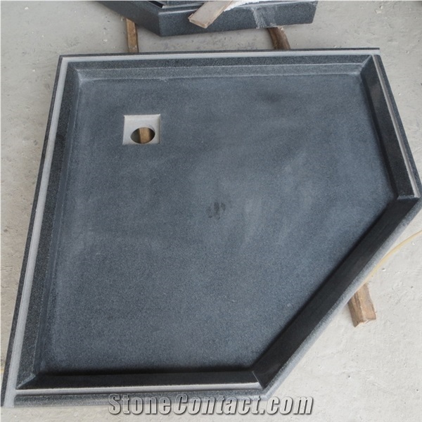 900x900 mm Black Granite Shower Tray Bathroom Use