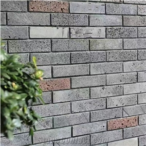 Black Lava Stone Brick Paver Wall Cladding,Building Decor