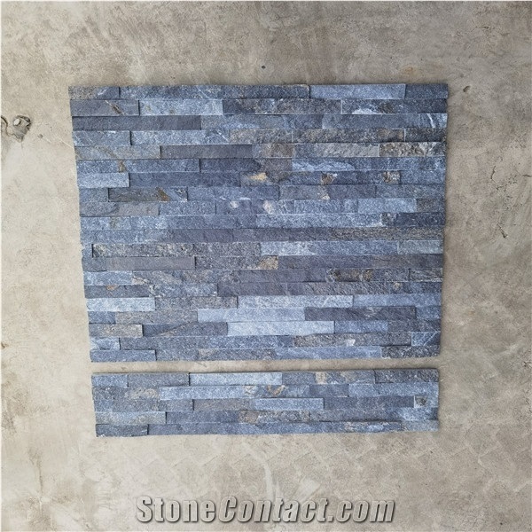 Blue Quartzite Natural Stacked Stone Garden Retaining Wall