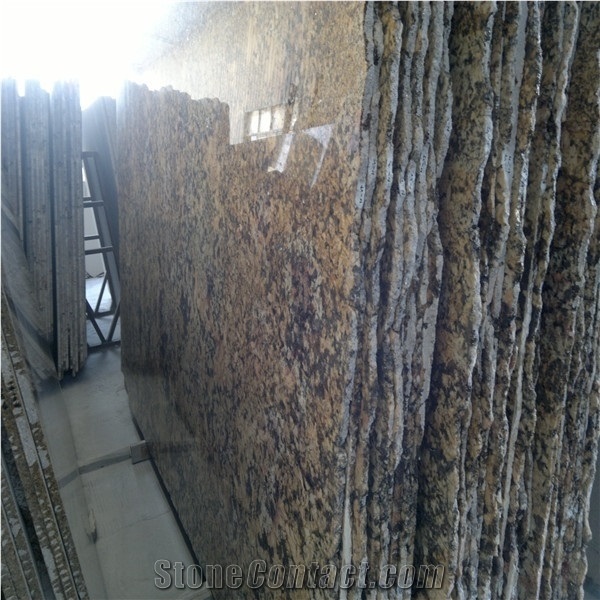 Crystal Yellow Granite Cut to Size Stone Tiles,Wall