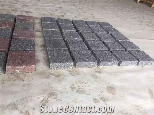 Green Porphyry Granite Flooring Panel,Paver Tiles on Mesh
