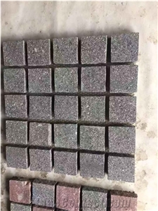 Green Porphyry Granite Flooring Panel,Paver Tiles on Mesh