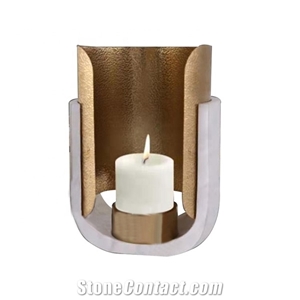 While Marble Candle Jars Holder Home Ambient Using Dinner