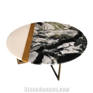 Custom Modern Round Nordic Nature Stone Jade Coffee Table