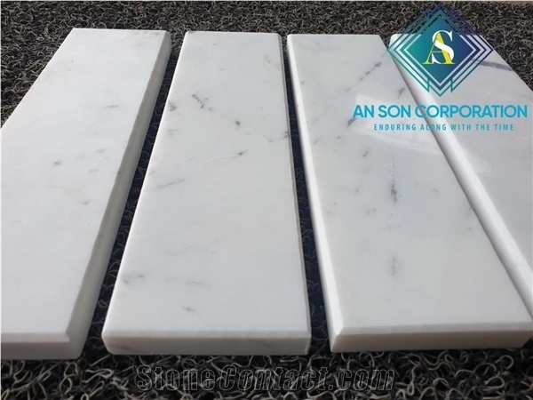 Chamfered Edges Royal Milky White Marble Wall Cladding