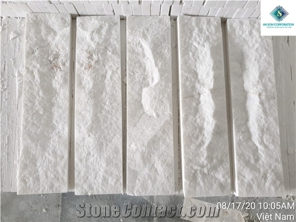 Crystal Milky White Marble Mushroom Face Wall Cladding from Vietnam