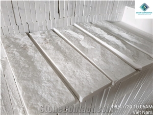 Crystal Milky White Marble Mushroom Face Wall Cladding from Vietnam