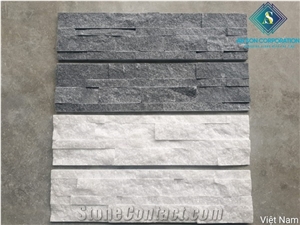 Crystal White Andblack Marbke Wall Cladding Panel