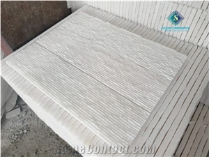 Hot Sale Line Chiseled White Marble Tiles