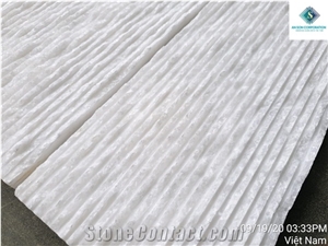Hot Sale Line Chiseled White Marble Tiles