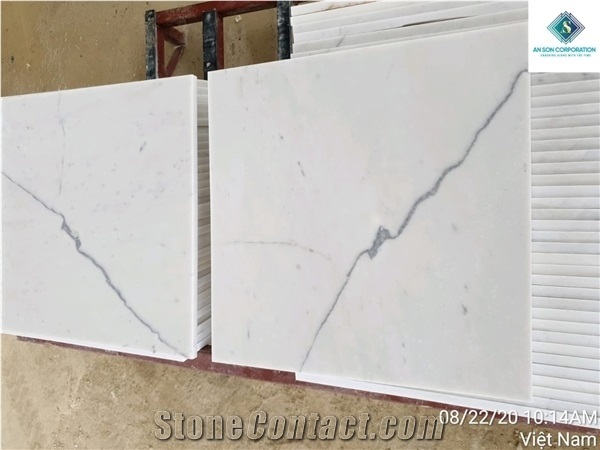 Hot Sale Supper Carrara Milky White Marble Vein Marble Tiles