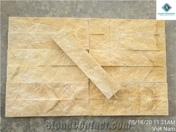 Hot Sale Yellow Marble Split Face for Wall Cladding