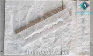 Milky White Split Face Marble Wall Cladding Panel Quality