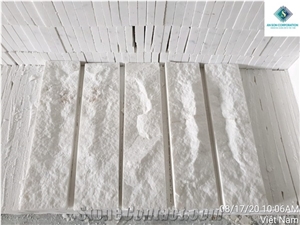 Mushroomed Milky White Marble Wall Panel